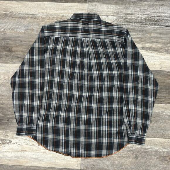 Carbon 2 Cobalt Blue Black Tartan Plaid Mens L Workwear Button Up Flannel Shirt‎ - Picture 3 of 8